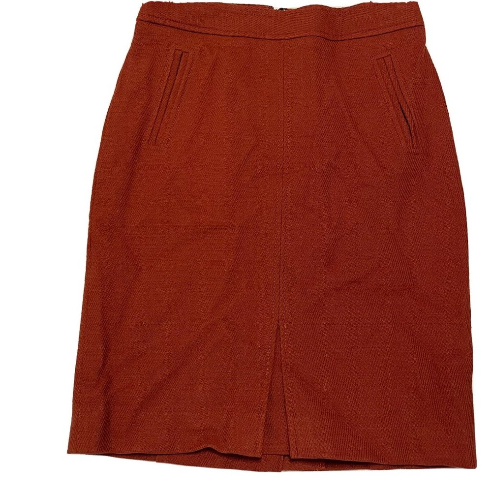 ann taylor Womans Sz 2 Straight pencil Skirt Lined Front Pocket Stretch